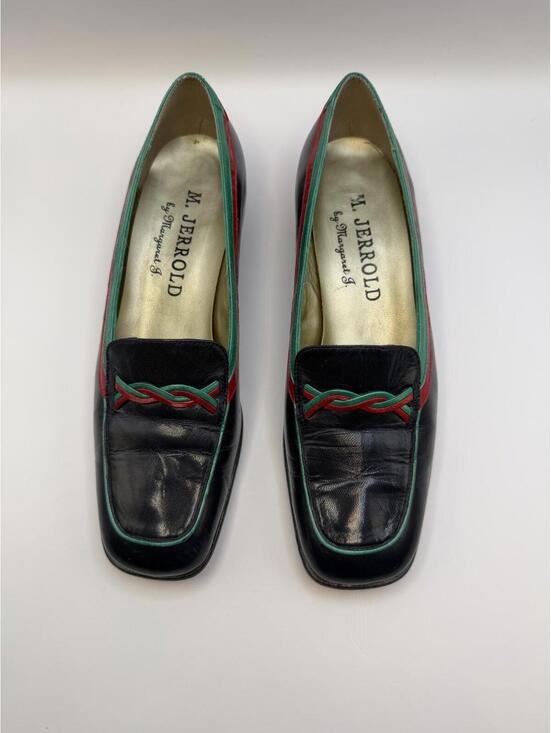 Shoes - VTG M. Jerrold by Margaret J. Women’s Shoes Navy W/Green Red Trim 7.5